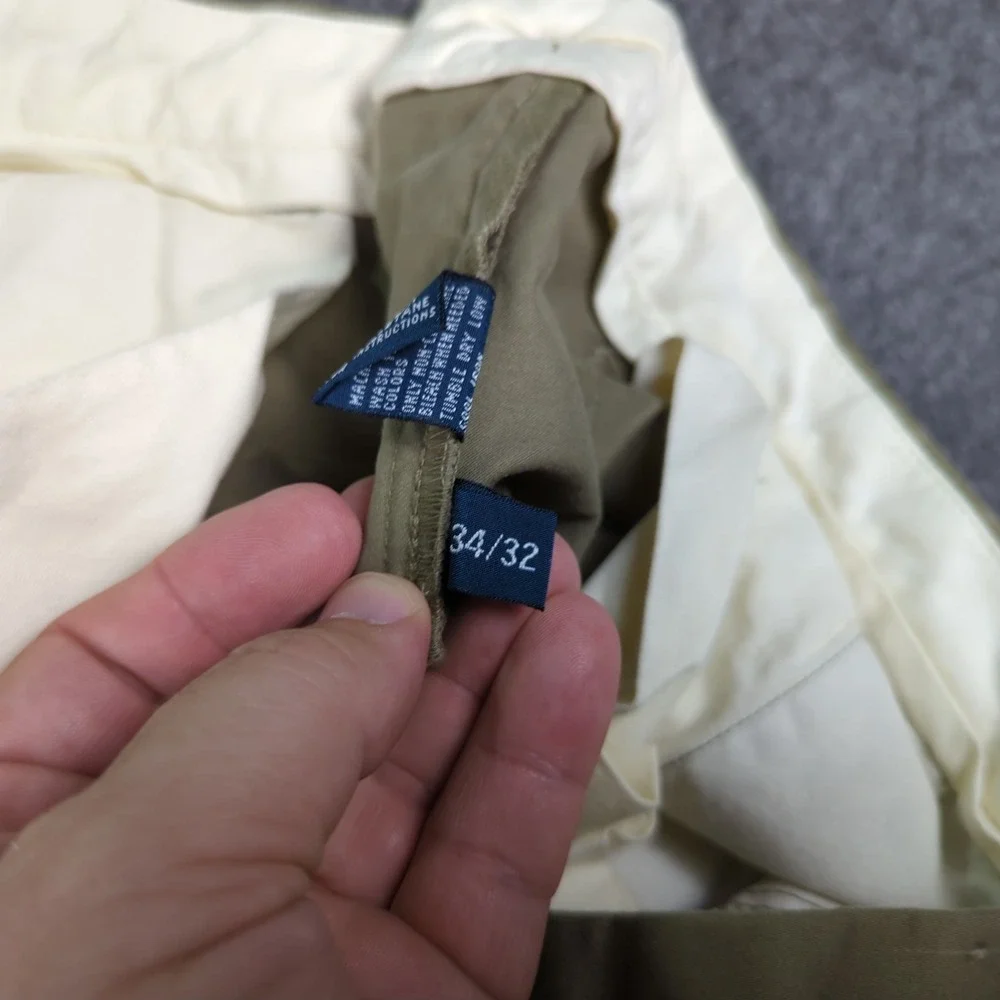 Polo Ralph Lauren Pants Mens 34x32 Khaki Green Casual‎ Preppy Flat Front Office